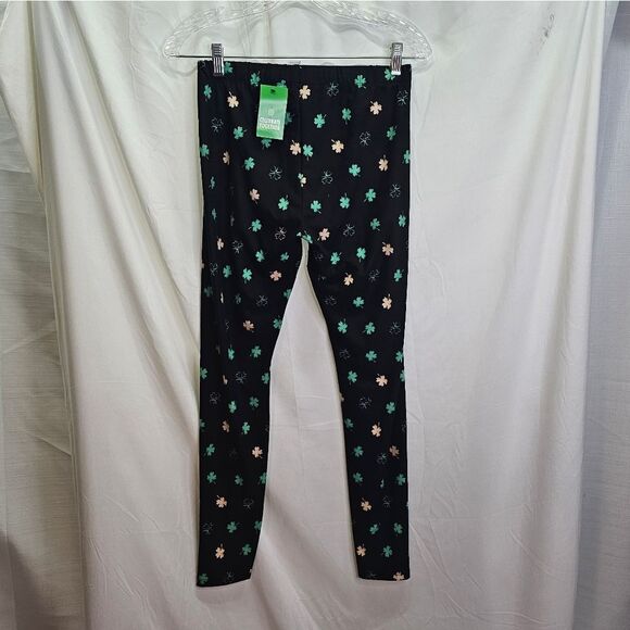 Celebrate Together Black St. Patrick's Day Shamrock Leggings Size Smal - Picture 9 of 9
